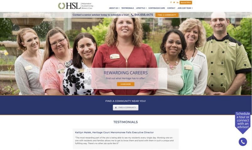 heritage senior homepage